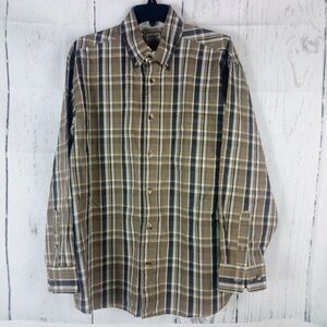 Schmidt Work Wear Button Down Brown Plaid Shirt L